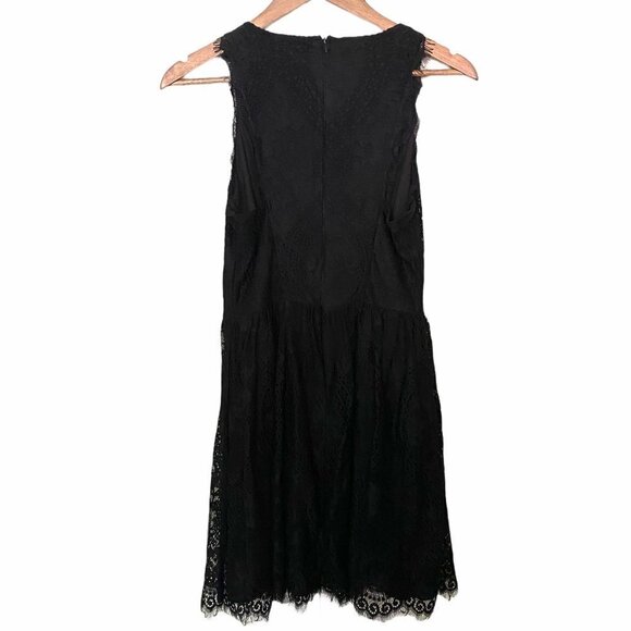 Miami Black Eyelash Edge Lace Sleeveless Fit & Flare Cocktail Mini Dress Small - Picture 10 of 10